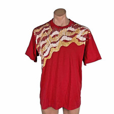 VTG Screen Stars Best White and Gold Glitter splatter paint Red t-shirt XL USA picture