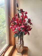 Gorgeous Tall Red Silk Flower Arrangement picture