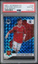 2021-22 Mosaic PL Cristiano Ronaldo Blue Mosaic #/99 PSA 10 picture