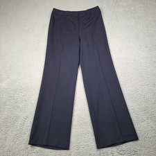 Lafayette 148 Wool Blend Navy Pants Work Capsule Wide Leg Minimalist Sz 12 picture