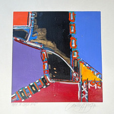 Original Signed Cecilia Mayr Abstract Painting (acrylic) on Paper Unframed picture