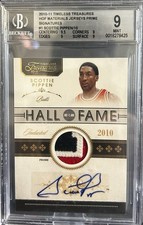 2010-11 Timeless Treasures HOF Scottie Pippen #1 Materials Prime Signatures /10 picture