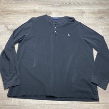 Polo Ralph Lauren Shirt Henley Mens XL Featherweight Mesh Cotton Long Sleeve picture
