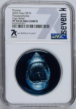 2024 Phobias THALASSOPHOBIA Fear of the Ocean 2oz .999 NGC PF70 7k Low Mint 999 picture