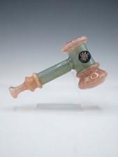 🔥 Stunning Custom-Made Hammer Glass Bubbler– Color-Changing Marble Opal picture