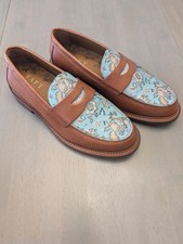 Brand New TAFT Jack Loafer Dress Shoes in Capri Floral & Tan Leather Size 9 picture