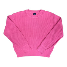 Gap Women's Soft Woven Fabric Pull-On Relaxed Fit Crewneck Sweater (Pink, L) picture