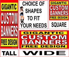 GIGANTIC -HUGE -EXTRA LARGE CUSTOM VINYL BANNERS-3 SHAPES-USA MADE-FAST SHIPPING picture