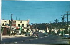 Vista California Street Scene Vintage Cars Chrome Postcard 1950s Unused picture