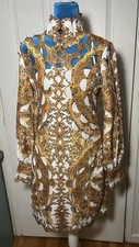 NWT BEULAH Style Mini Dress Women’s Small Versacesque Print picture