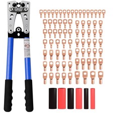 Sanuke Battery Cable Lug Crimping Tool for AWG10-1/0, Wire Silver+blue  picture