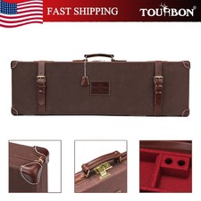 TOURBON Vintage Canvas Shotgun Hard Box Weapon Protect Storage Carry Case Gift picture