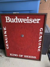 Vintage 199-103 1987 Budweiser Dart Backer Board Framed Man Cave 29” x 35” picture