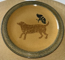 VTG Pfaltzgraff America Dog Service Plate Charger Wall Hang MAFA Folk Art 1983 picture