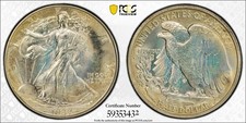 1937 50C PR67+ PCGS CAC Toned Proof Walking Liberty Half Dollar - Superb Gem PQ picture