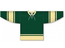 Athletic Knit Custom Hockey Jersey Dark Green, Cream Double Size Large picture
