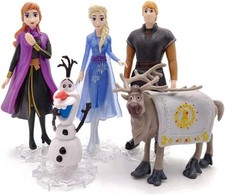 5-Piece Disney Frozen Cake Topper Figures - Elsa, Anna, Kristoff, Olaf & Sven - picture