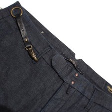 Incotex NWT Chinos / Casual Pants Size 33 US In Solid Blue Cotton Blend Denim picture