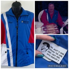 Rare Sam’s Place Jewish Navy Boating Windbreaker Jacket JERRY LEWIS ESTATE Sz L picture