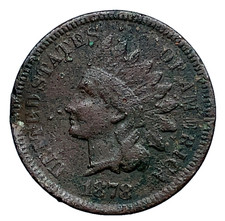 1878 Indian Head Cent VF-Very Fine Copper Penny 1c U.S Coin picture