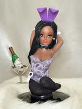 ArtistaJ OOAK Vintage Pinup Club Bunny Art Doll 60s Dash Topper 7in ▶️ picture
