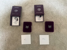 Lot of 2 1993 P American Silver Eagle Proof $1 Coin Original Box COA picture