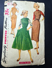 Rare Simplicity 4391 Vintage Original Women Dress/Jumper/Blouse Sewing Pattern picture