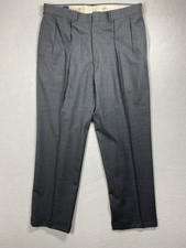 Vtg Polo Ralph Lauren Wool Pants Gray Men’s 34x30 Pleated Cuffed USA Union Made picture