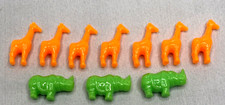 BeadTin 4mm Orange Giraffe (7pcs) And Green Rhinoceros (3 Pcs) Pony Beads picture