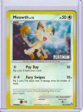 2008 Pokemon Legends Awakened 106/146 Meowth Platinum Stamped Reverse Holo picture