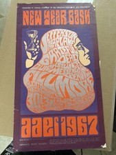 Jefferson Airplane Grateful Dead Quicksilver Fillmore Handbill New Years 1966-7 picture