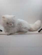 Vtg RUSS Berrie Nikki White Persian Cat Plush Stuff Animal Long Hair Green Eyes picture
