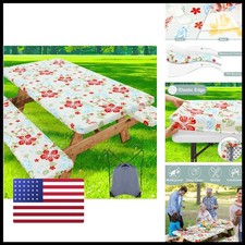 Misaya Picnic Table Cover Bench Cover, Waterproof Elastic Fitted Tablecloth 8 picture