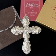 2004 Gorham Sterling Silver King Edward Cross Christmas Ornament Pendant Box/Bag picture