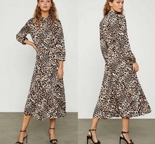 NEW BCBG MAX AZRIA LEOPARD-PRINT BLOUSON SHIRTDRESS SIZE XS $298.00 picture
