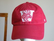 '47 BRAND Wisconsin Badgers RED Medium Size CAP Embroidered W & BUCKY BADGER picture