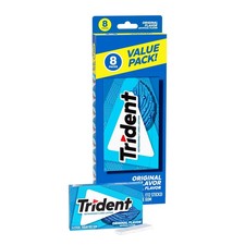 Trident Sugar Free Gum, Original, Value pack, 8 packs of 14 Pieces. picture