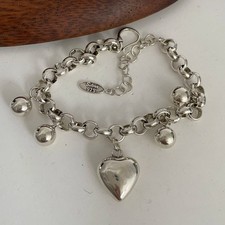Solid 925 Sterling Silver Bracelet for Women | Vintage Handmade Simple Bangle picture