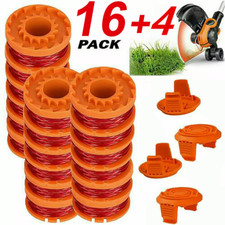 12/16-pack WA0010 Grass Trimmer Spools Line + 2/4 Caps For WORX Weed Eater Edger picture