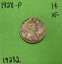 1928 -P Lincoln Wheat Cent / Penny 1c Extra Fine picture