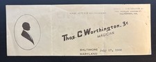 Thomas Worthington Letterhead, Thurston, Magician, Illusionist, Vintage, Rare picture