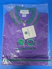 Wimbledon All England Lawn Tennis Shirt Large Purple Official New picture