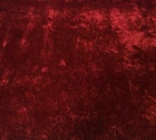 Burgundy VELVET UPHOLSTERY  CRUSHED FLOCKING / CURTAIN FABRIC 58