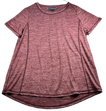 Karen Scott Workout Shirt Womens size Medium Purple Short Sleeve Moisture Wick picture