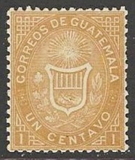GUATEMALA 1871  SCOTT  1  FIRST STAMP  MINT OG picture
