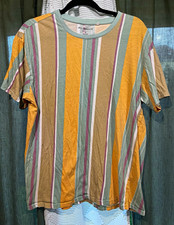 PS/BASICS by PacSun Men’s M Multicolor Striped Regular Fit Crew Neck T-shirt picture