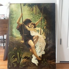RARE Springtime (1873) by Pierre Auguste Cot (Reproduction) Hand Painted 26x36in picture