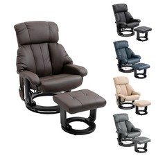 HOMCOM PU Leather Reclining Chair with Side Pocket and Remote Control picture
