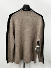 Vince Camuto Women’s ribbed mock-neck sweater Tan/Black Size L picture