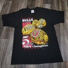 VTG CHICAGO BULLS 1997 PRO PLAYER CHAMPIONSHIP RINGS T-SHIRT L Single Stitch picture